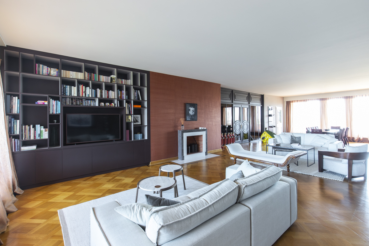 photo d’un projet d’architecte d’intérieur à Genève : appartement contemporain au Grand Saconnex