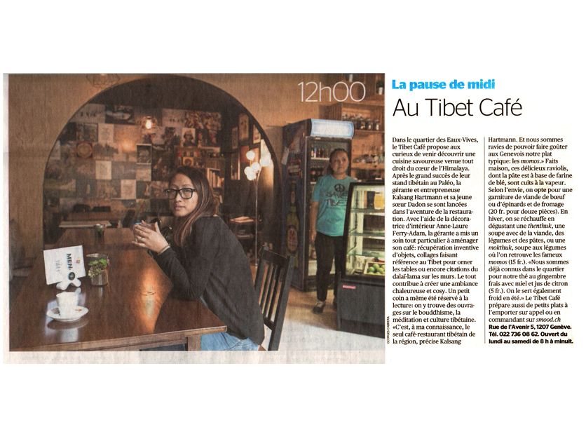 Article mentionnant le travail d'Anne Laure Ferry Adam, architecte à Genève : Le Tibet Café